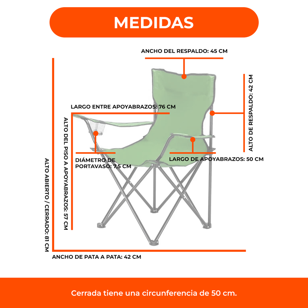 Set 4 Sillas Director Sillón Plegable Playa Camping Pesca Verde