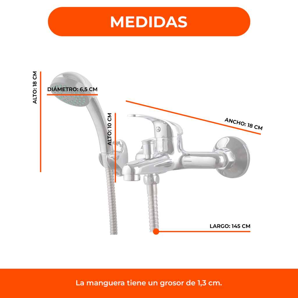 Griferia Ducha Monocomando Exterior Con Transferencia Diseño