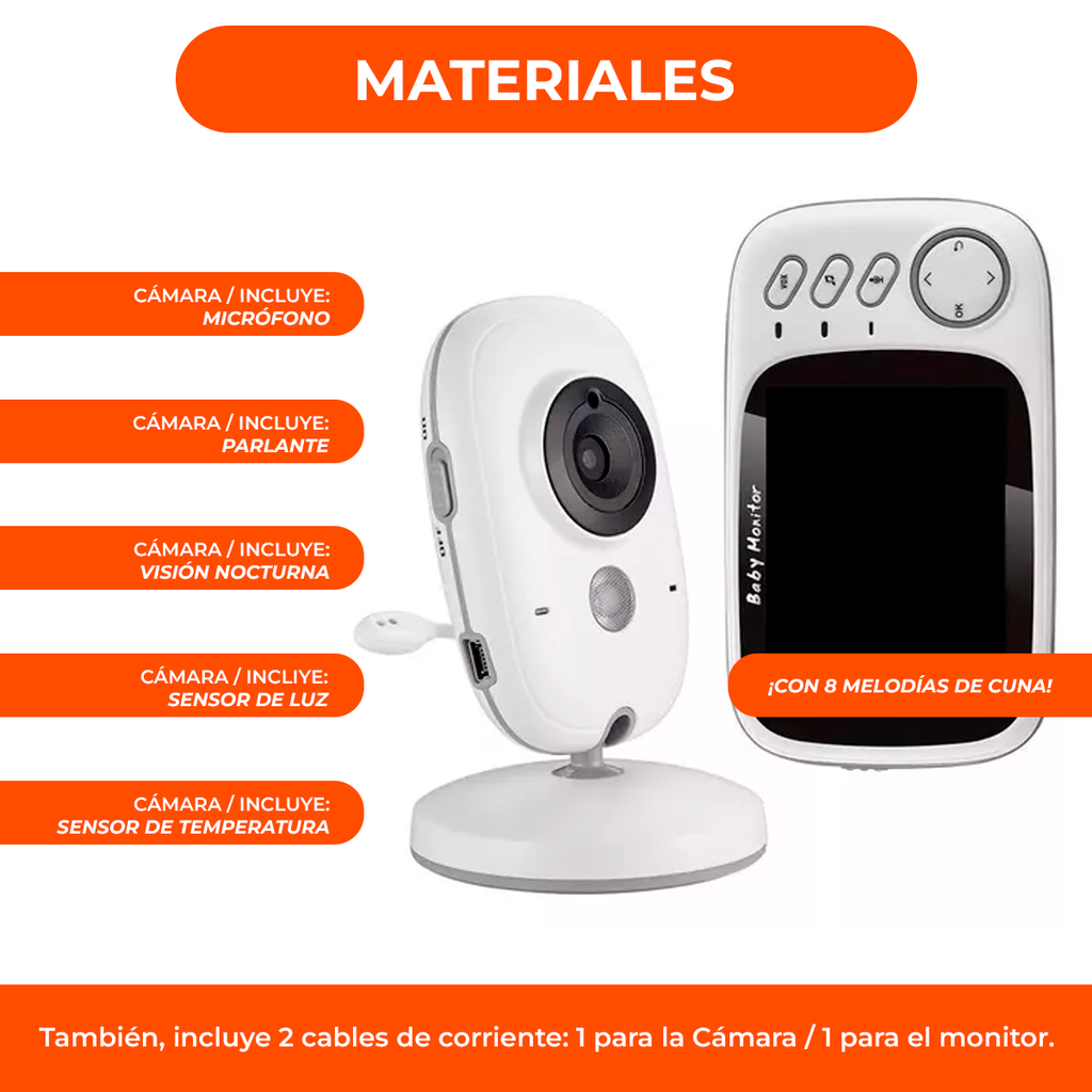 Baby Call Camara Monitor Seguridad Bebes Control De Temperat