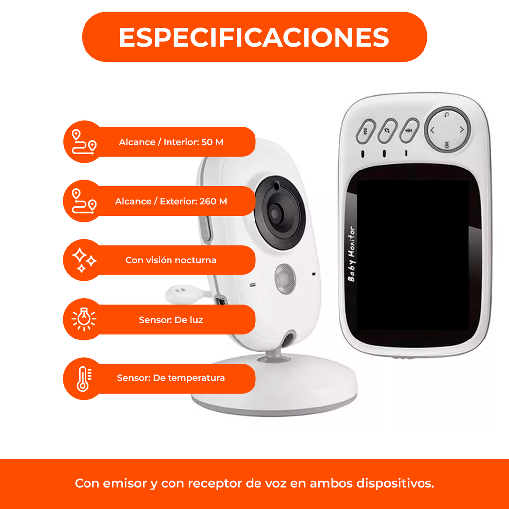 Baby Call Camara Monitor Seguridad Bebes Control De Temperat