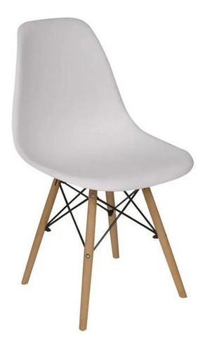 Silla Comedor Plastico Patas Madera Diseño Eames