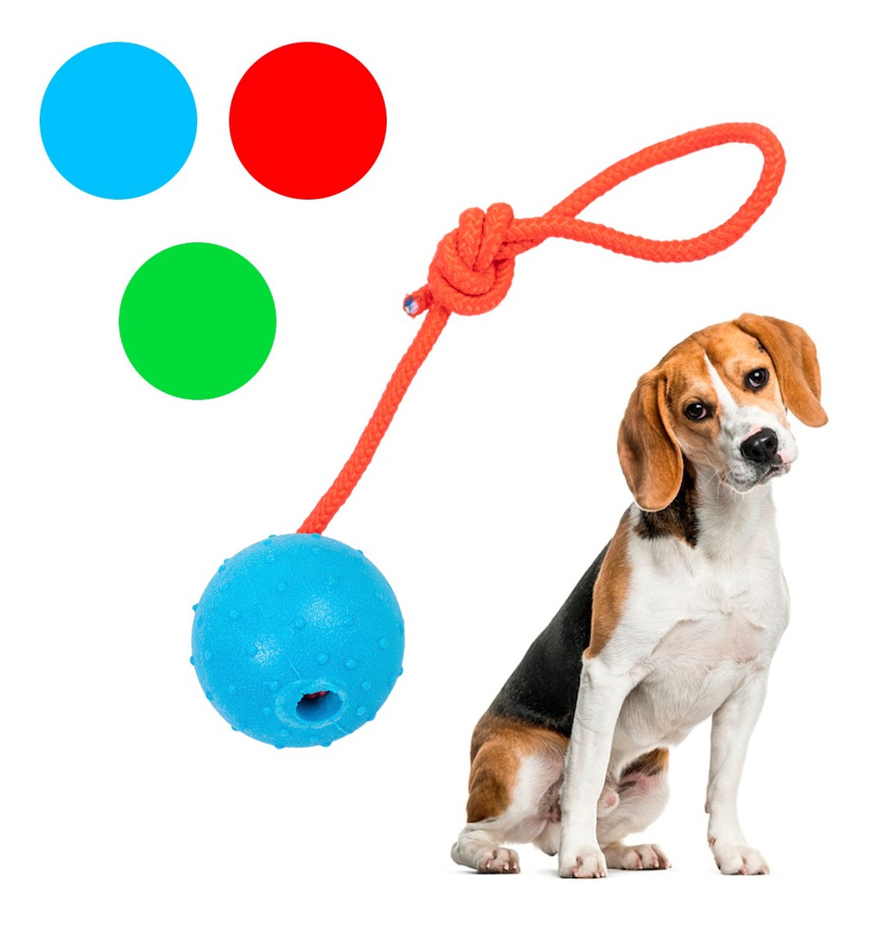 Juguete Pelota Púas con Soga Perros Cachorros 38x8 cm