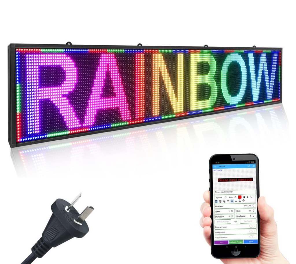 Cartel Led Programable Wifi Android Ios Dinamico RGB 1m App