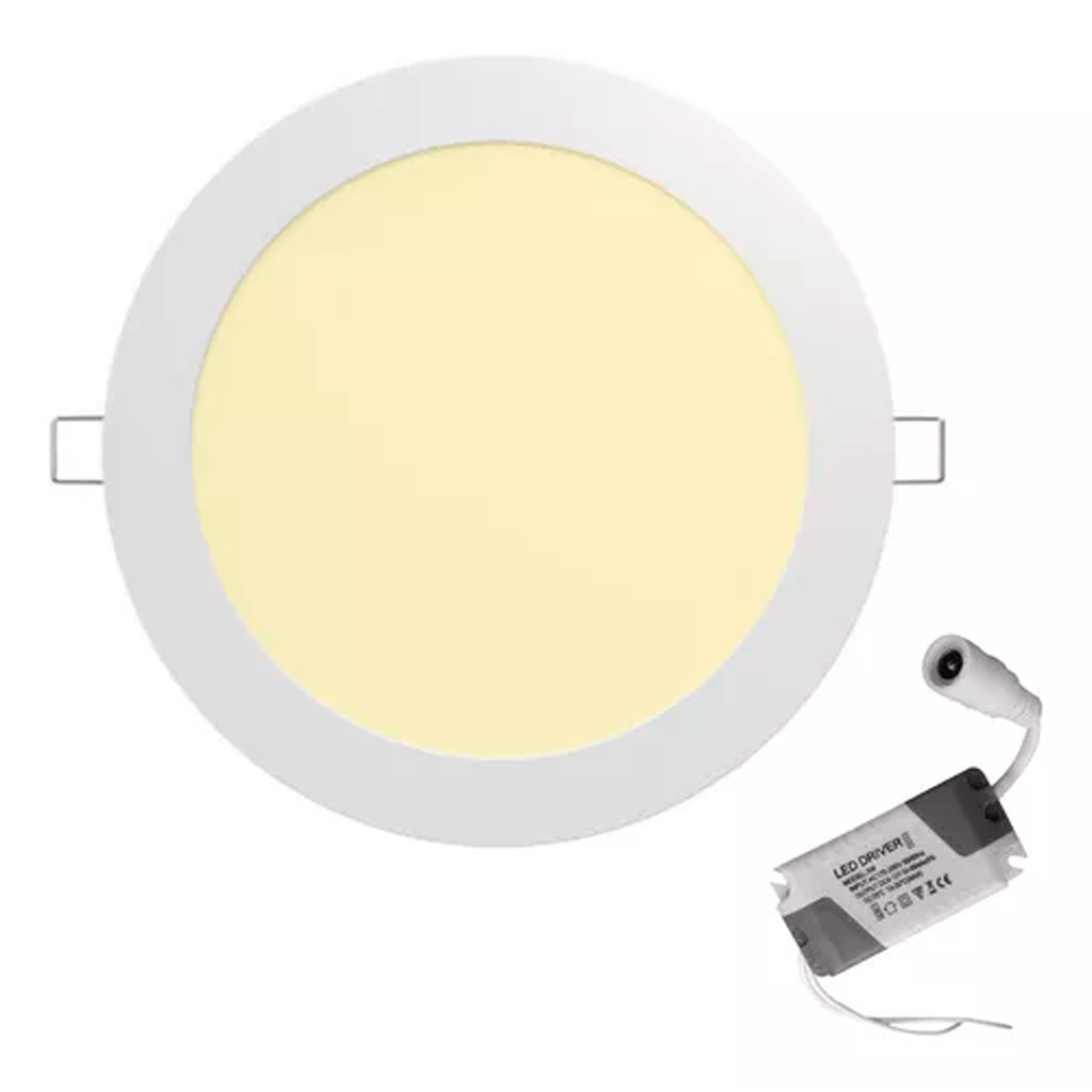 Panel Plafon Led 18w Fria Calida Embutir Redondo Interior