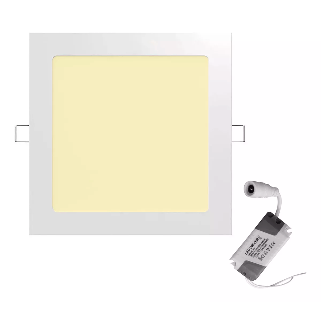 Panel Plafon Led 18w Fria Calida Embutir Cuadrado Interior