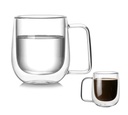 Taza Doble Vidrio 250 Cc Con Aza Agua Cafe Infusiones