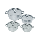 Set 4 Pz Olla Cacerola Acero Inoxidable Bateria Cocina