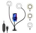 Aro Selfie Doble Luz Led Ring Light Base Pinza Clip Celular