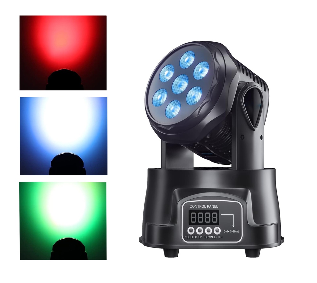 Cabezal Movil 7 Led X 12w Rgbw Robotico Dmx 13 Canales Dj