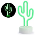 Lampara Velador Neon Luz Led Forma Cactus Con Base