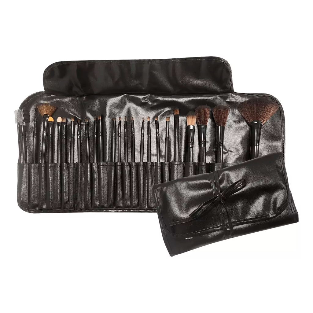 Set X24 Brochas Y Pinceles Para Maquillaje Con Estuche