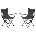 Silla Camping Playa Reforzada Pack X2 Plegable Bolso Large Negro