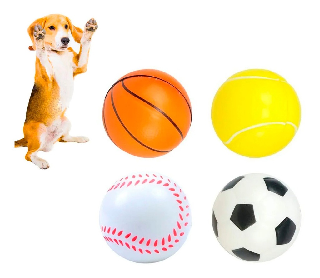 Juguete Perro Gato Pelota Goma Blanda 6 cm