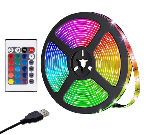 [MB-8624] Tira Luz Led Rgb Usb 2m Tv Pc Control Remoto Ext/int Tuning