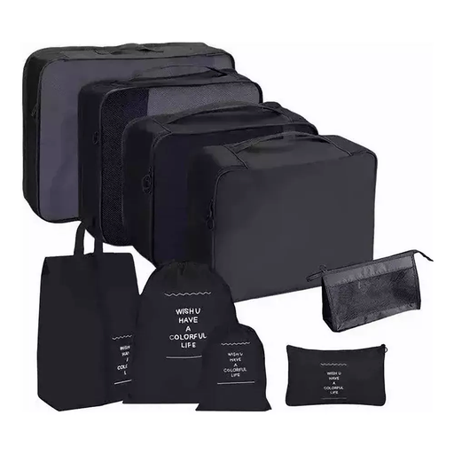 Organizador De Valija Set 9 Piezas Neceser Viaje Bolso Avion