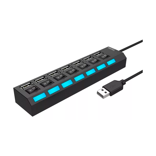 [178-8] Hub Usb Multiplicador 7 Puertos Usb 2.0 Con Switch On Off